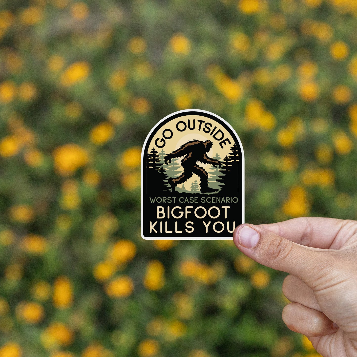 Worst Case Scenario Bigfoot Kills You Sticker