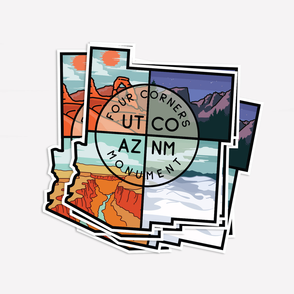 Four Corners Monument Sticker