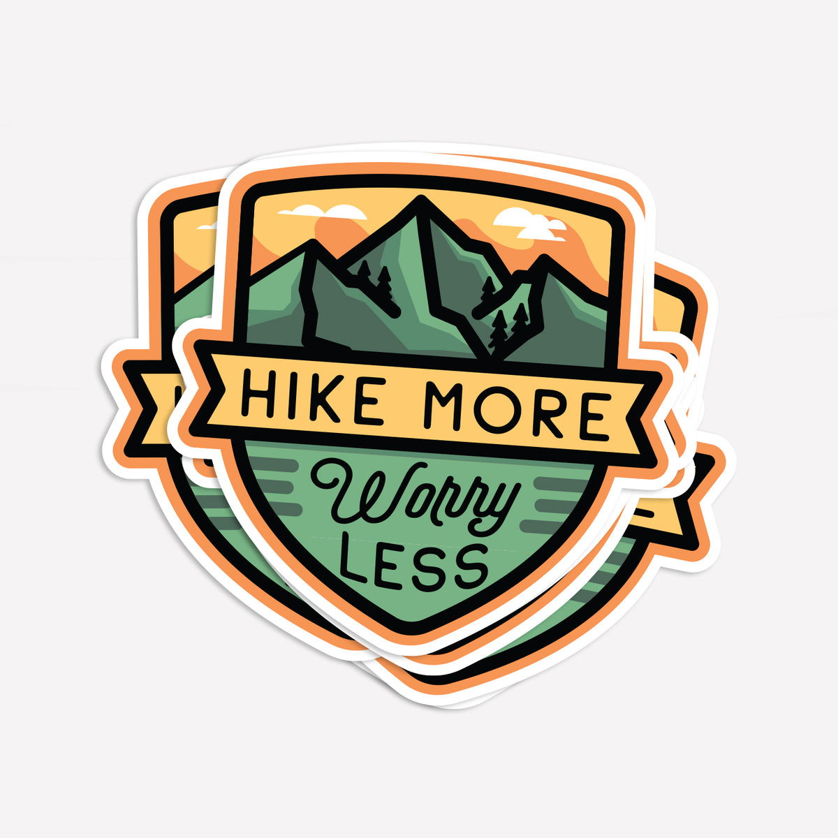 Hike More Worry Less Sticker