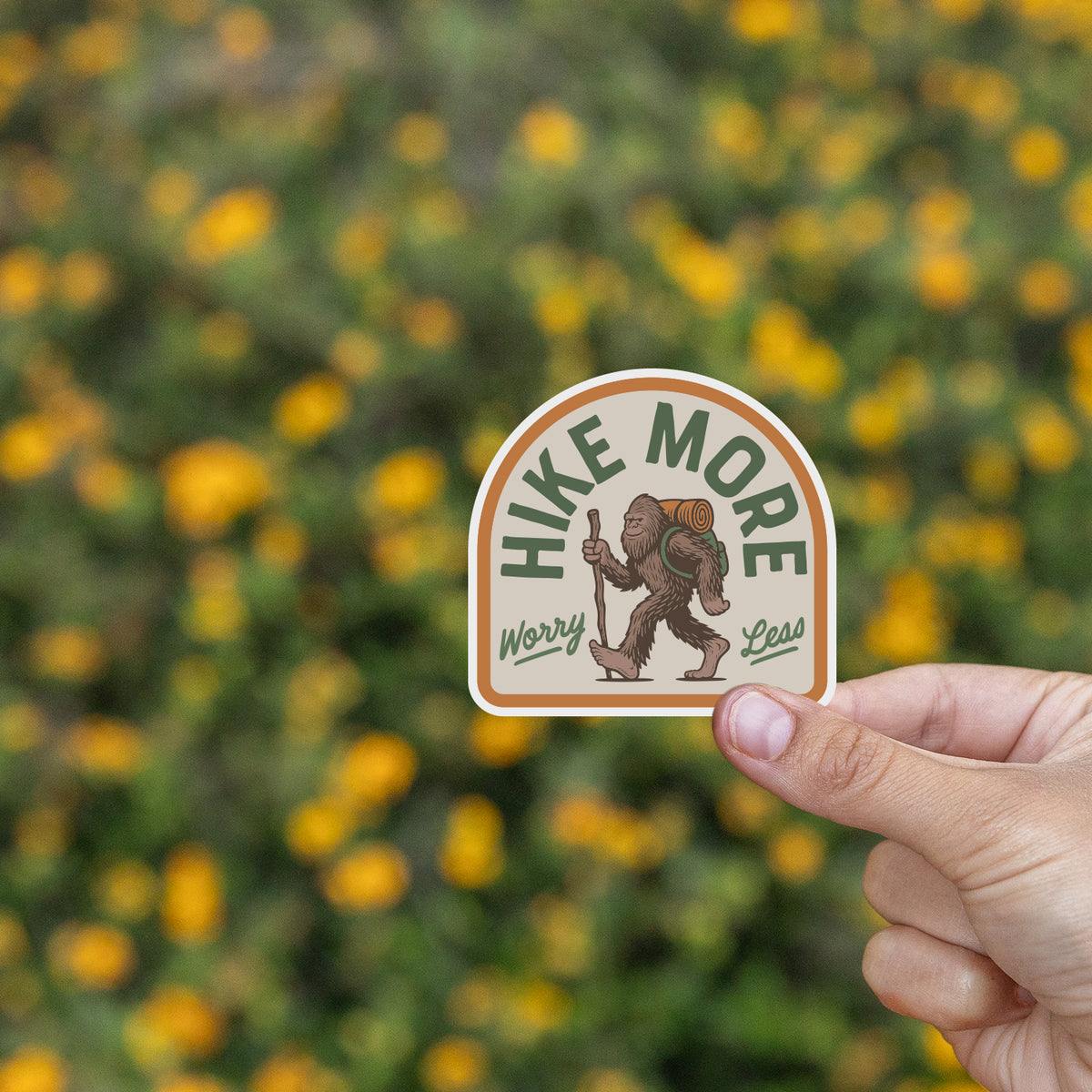 Bigfoot Hike More Worry Less Sticker
