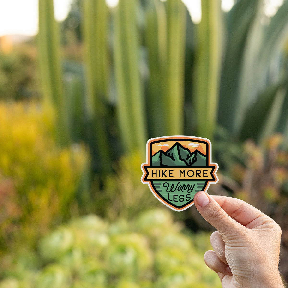 Hike More Worry Less Sticker