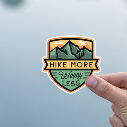 Hike More Worry Less Sticker