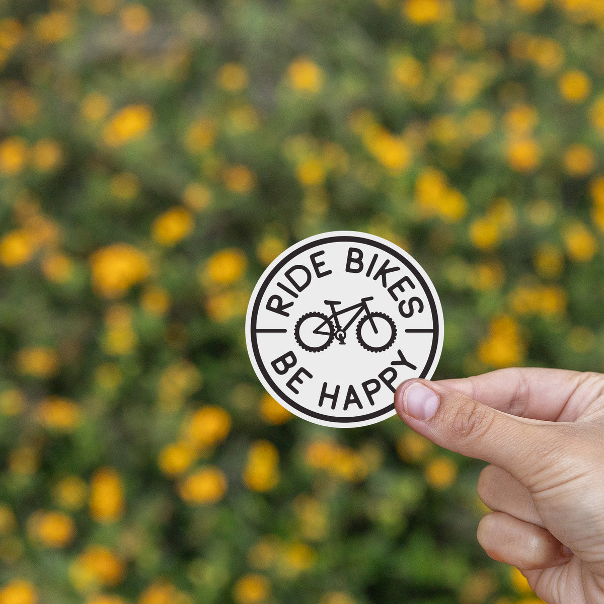 Ride Bikes Be Happy Sticker