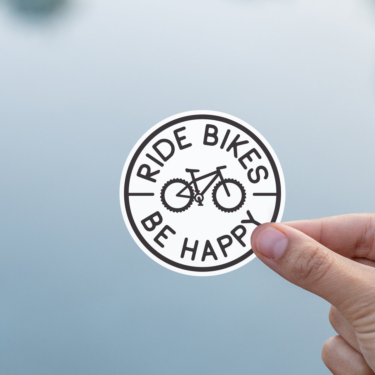 Ride Bikes Be Happy Sticker