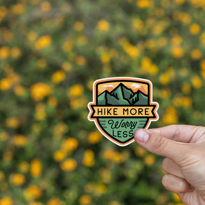 Hike More Worry Less Sticker