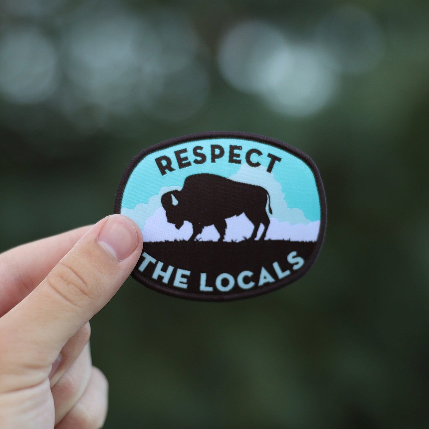 Respect The Locals Bison Woven Patch