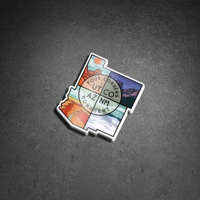 Four Corners Monument Sticker